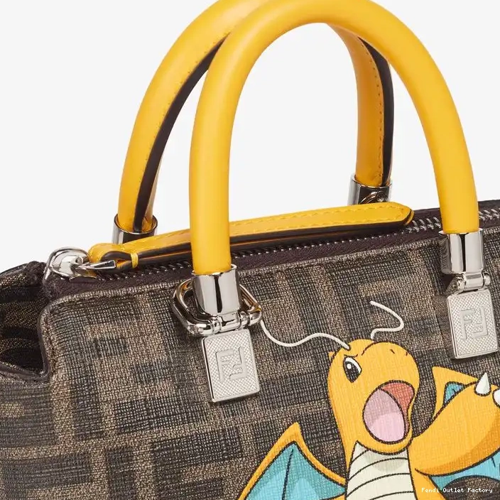 Affordable HOT By Yellow Fabric In Way FF Boston Bag Brown Fendi Mini Dragon Pokmon Motif The 0327